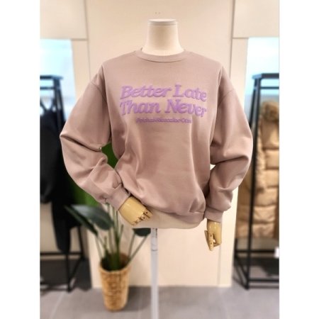 발포 프린팅 기모 맨투맨 다크그레이