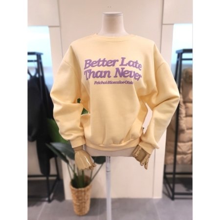 발포 프린팅 기모 맨투맨 다크그레이