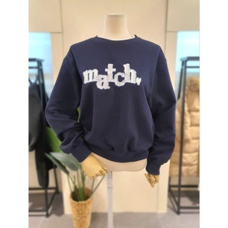 하트 콤마 자수 이중넥 맨투맨 PK