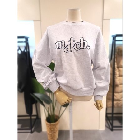 하트 콤마 자수 이중넥 맨투맨 PK