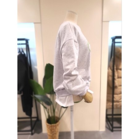 밑단 레이어드 발포 맨투맨 라이트그레