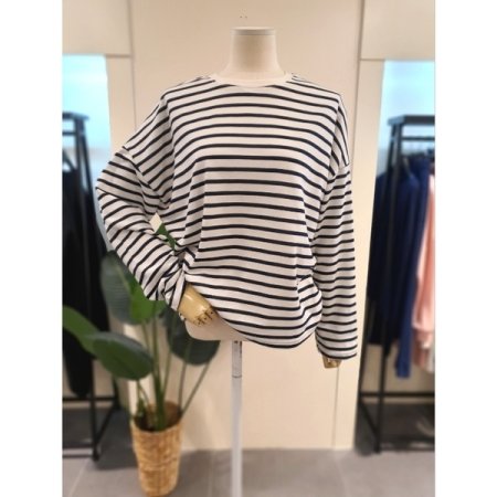 스트라이프 티셔츠 스카이블루