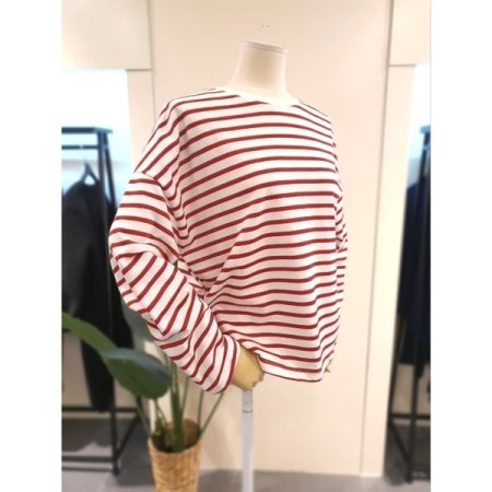 스트라이프 티셔츠 스카이블루