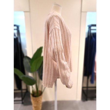 랭스 브이넥 니트 핑크