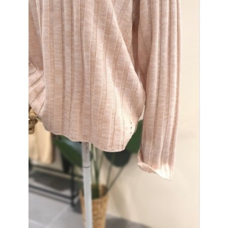 랭스 브이넥 니트 핑크