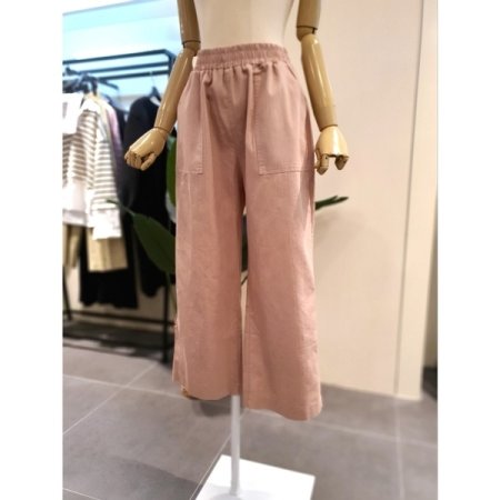 밴딩 면 와이드 팬츠 핑크