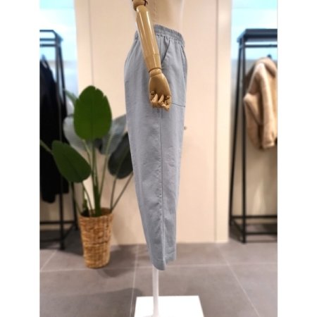 면혼방 와이드 밴딩 팬츠 스카이블루