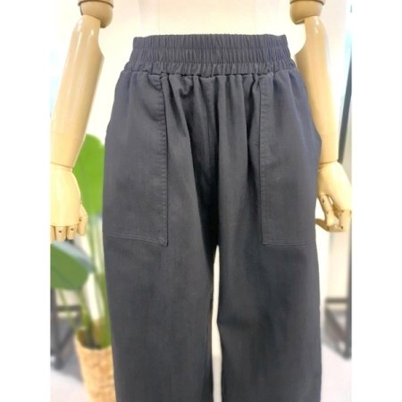 면혼방 와이드 밴딩 팬츠 블랙