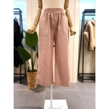 면혼방 와이드 밴딩 팬츠 블랙