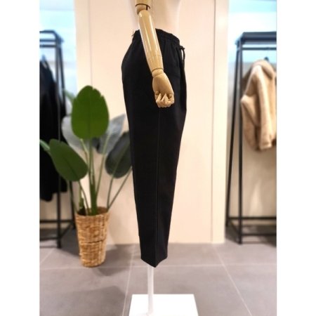스트링 밴딩 배기 팬츠 블랙