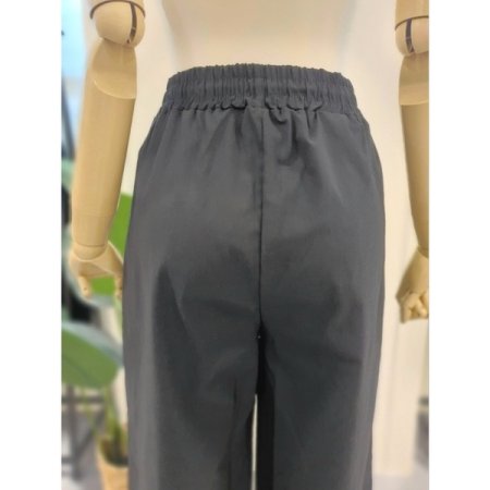 스트링 밴딩 배기 팬츠 블랙