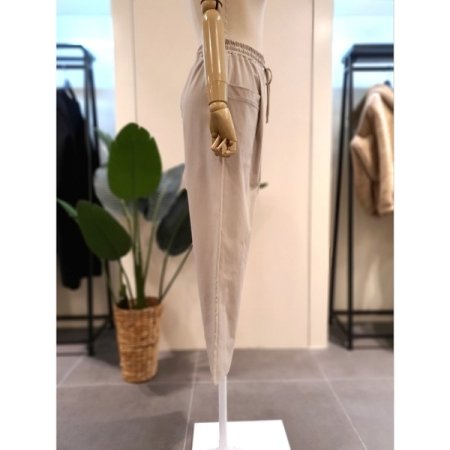 스트링 밴딩 핀턱 팬츠 베이지