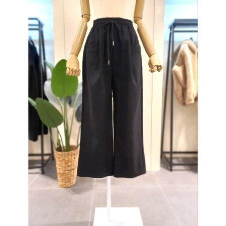 스트링 밴딩 핀턱 팬츠 카키