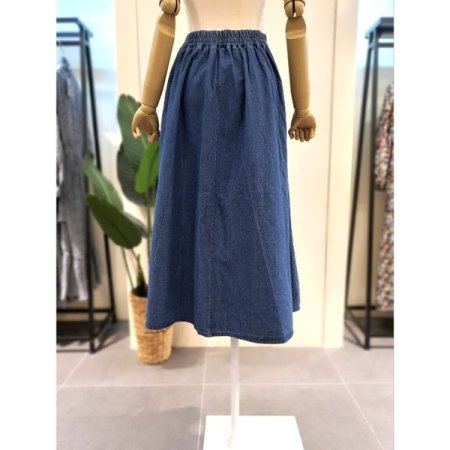A라인 뒷밴딩 데님 스커트 청치마
