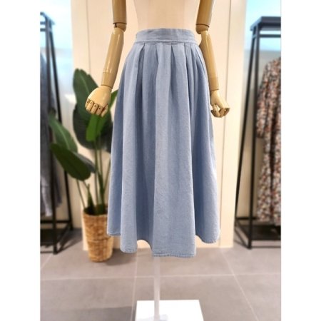 A라인 뒷밴딩 데님 스커트 청치마