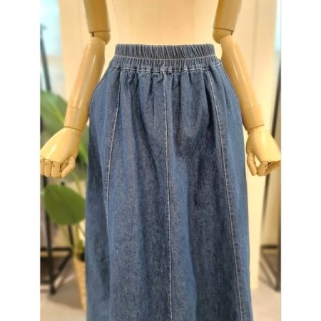 스티치 밴딩 데님 스커트 청치마 DL