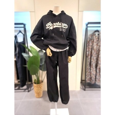 바스락 1980 후드 조거세트 블랙