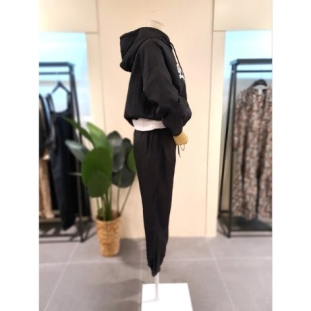 바스락 1980 후드 조거세트 블랙
