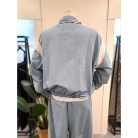 바스락 집업 점퍼 팬츠 세트 블루