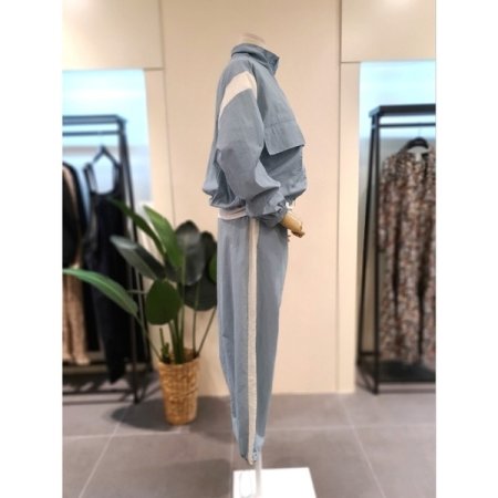 바스락 집업 점퍼 팬츠 세트 블루