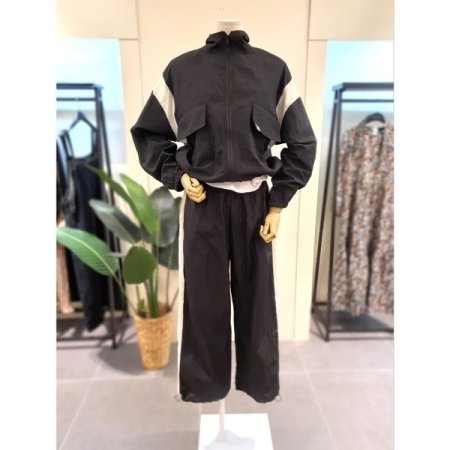 바스락 집업 점퍼 팬츠 세트 블루