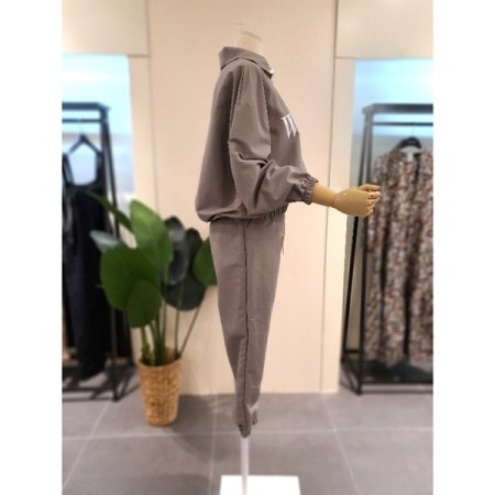 와이피 반집업 조거팬츠 세트 그레이