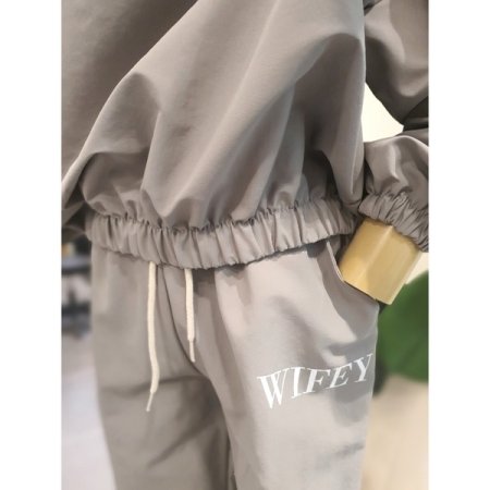 와이피 반집업 조거팬츠 세트 그레이
