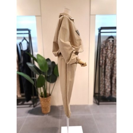 아노락 반집업 조거팬츠 세트 베이지