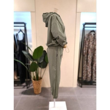 바스락 후드조거팬츠 세트 카키