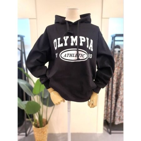 올림피아 후드 티셔츠 블랙