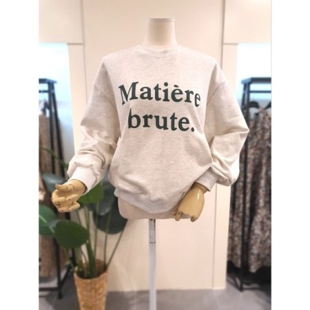 마티어 프린팅 맨투맨 오트밀