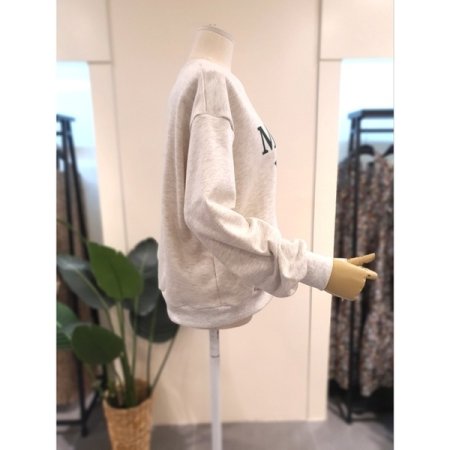 마티어 프린팅 맨투맨 오트밀