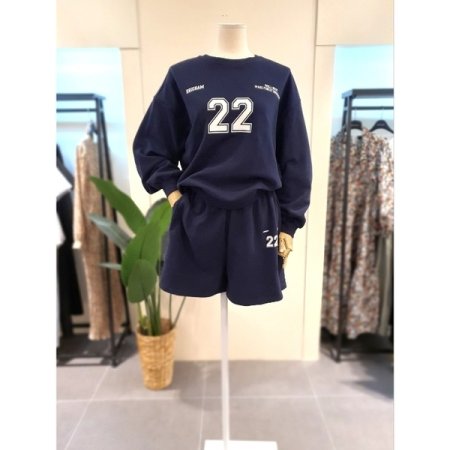 22 맨투맨 반바지 세트 그레이