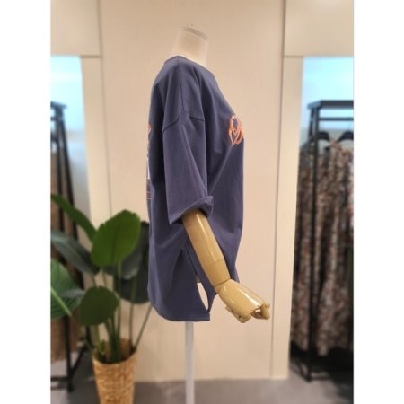 힐스 프린팅 박시 티셔츠 다크그레이