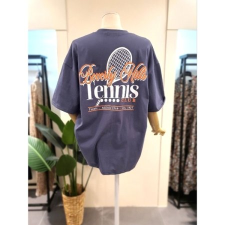 힐스 프린팅 박시 티셔츠 다크그레이