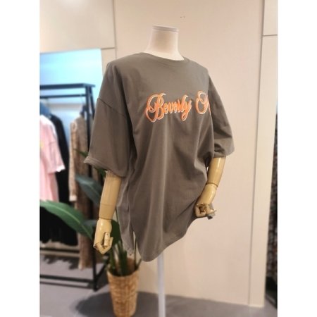 힐스 프린팅 박시 티셔츠 카키