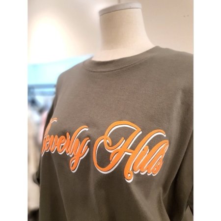 힐스 프린팅 박시 티셔츠 카키