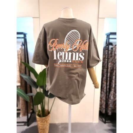 힐스 프린팅 박시 티셔츠 카키