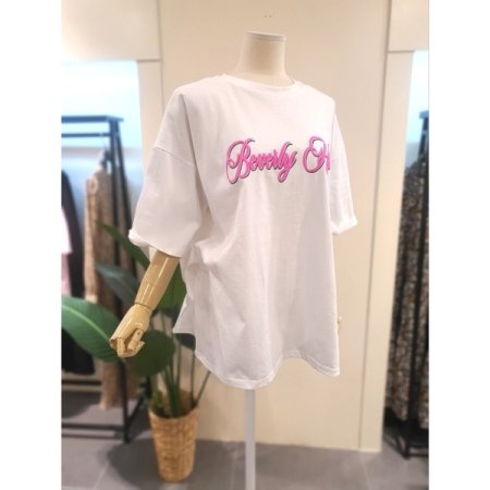 힐스 프린팅 박시 티셔츠 아이보리