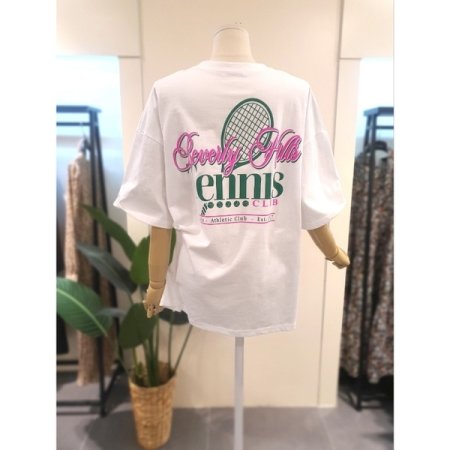 힐스 프린팅 박시 티셔츠 아이보리