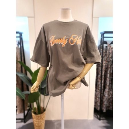 힐스 프린팅 박시 티셔츠 아이보리