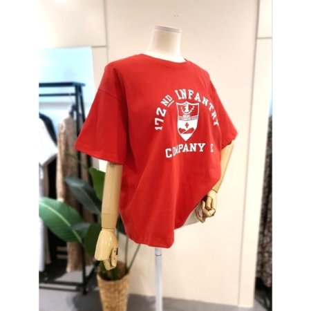 ND 프린팅 반팔 티셔츠 레드