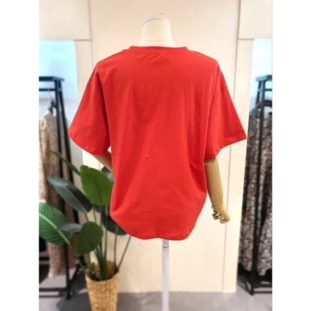 ND 프린팅 반팔 티셔츠 레드