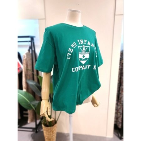 172 프린팅 반팔 티셔츠 그린