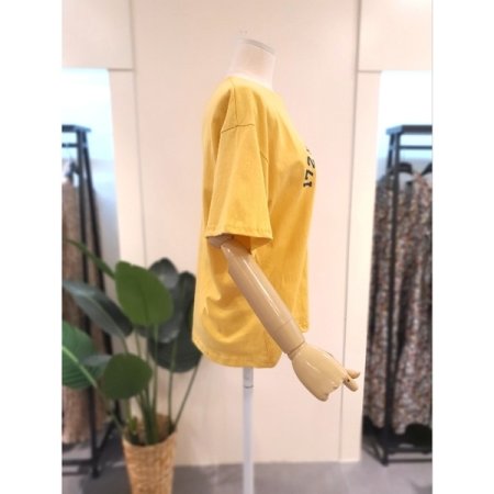 172 프린팅 반팔 티셔츠 옐로우