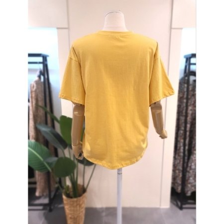 172 프린팅 반팔 티셔츠 옐로우