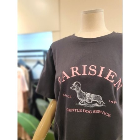 도그 반팔 티셔츠 다크그레이