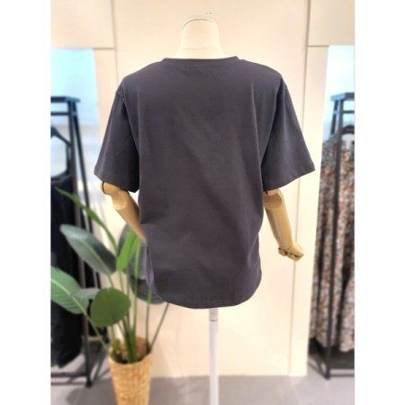 도그 반팔 티셔츠 다크그레이