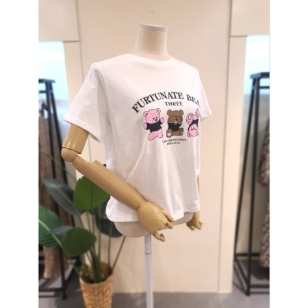 트리블 베어 티셔츠 화이트