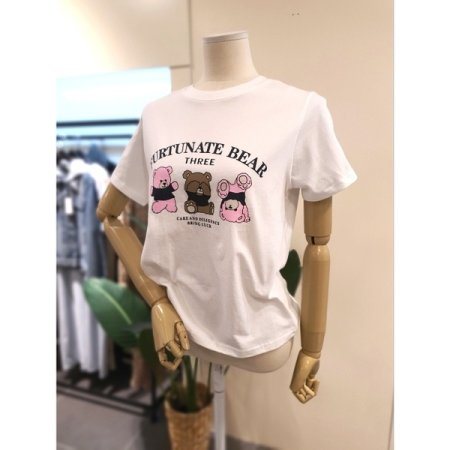 트리블 베어 티셔츠 화이트